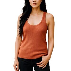 Mixit Metallic Racerback Tank Top Women Color Orange Size M